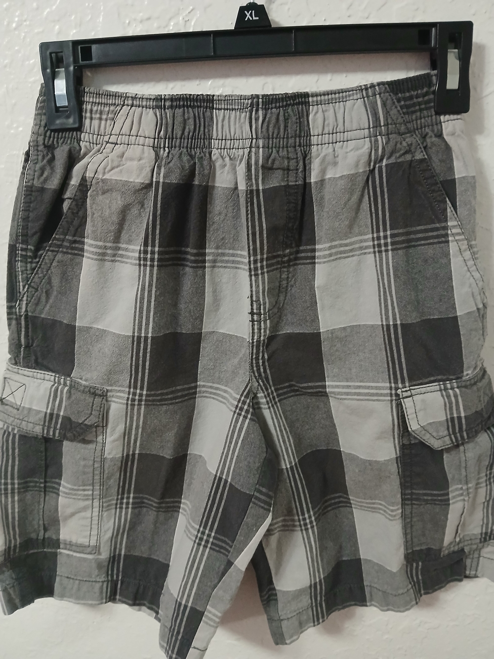 Canyon River Blues Black and Gray Plaid Cargo Shorts
